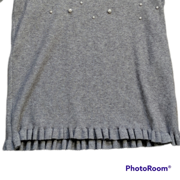 LAST CHANCE! Buffalo Grey Long Sleeve Pearl Turtleneck Sweater Medium - Picture 3 of 4